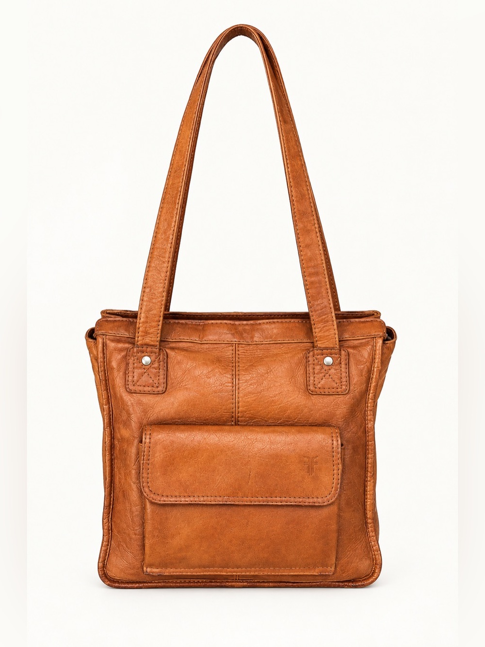 Frye Vintage Tan Leather Tote Bag